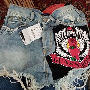 GUNS & ROSES JEAN SHORTS